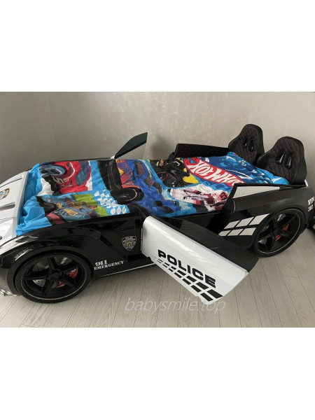 Ліжко машина з підсвічуванням Поліція Порше, двері відкриваються